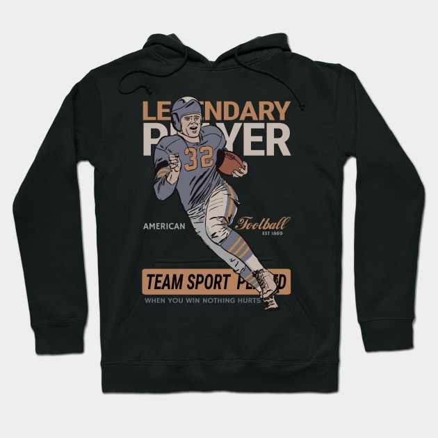 Classic Legendary Football Player Hoodie by KewaleeTee